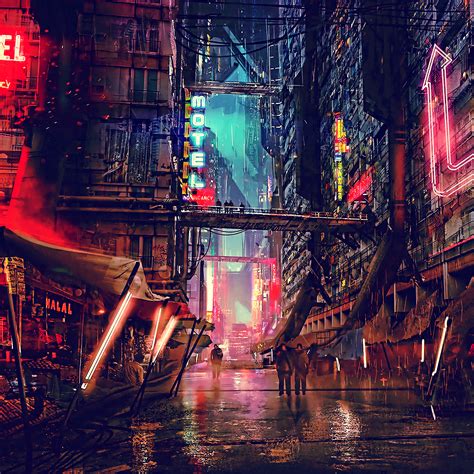 2932x2932 Science Fiction Cyberpunk Futuristic City Digital Art 4k Ipad