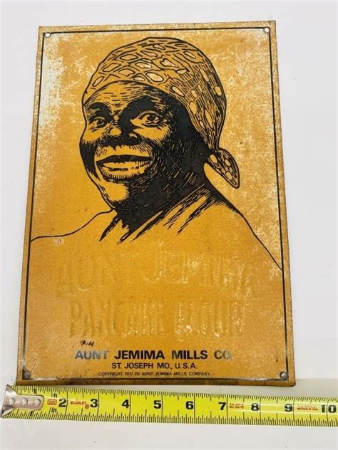 vintage aunt jemima embossed metal sign live and online auctions on