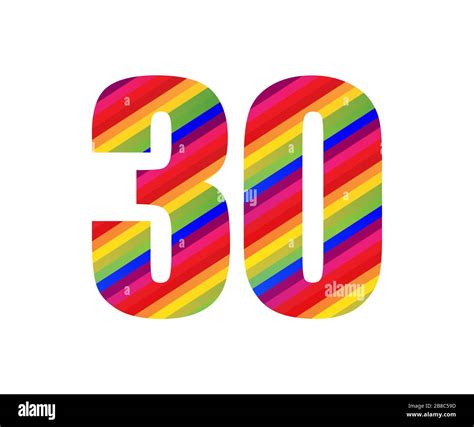 Número 30 Colorido Arco íris Fotografías E Imágenes De Alta Resolución