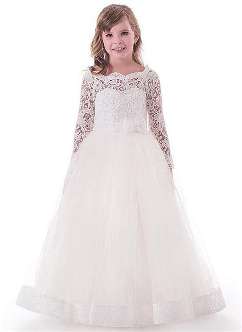 Buy Adorable White Flower Girl Dress For Wedding With