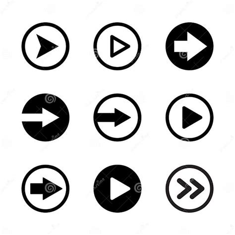 Arrow Button Icon Set Arrow Symbol Pack Stock Vector Illustration Of