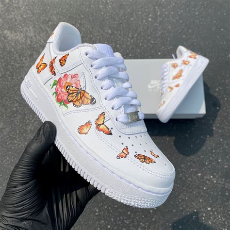 Custom Hand Painted Monarch Butterfly Nike Air Force 1 Low B Street Shoes