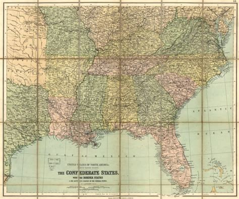 Infinite Photographs 1864 Civil War Map Southern States
