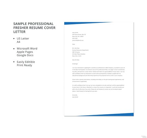 This guide shows you how. Free Sample Professional Fresher Resume Cover Letter ...