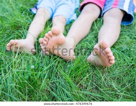 Group Happy Children Feet Lying On Stock Photo 476349676 Shutterstock