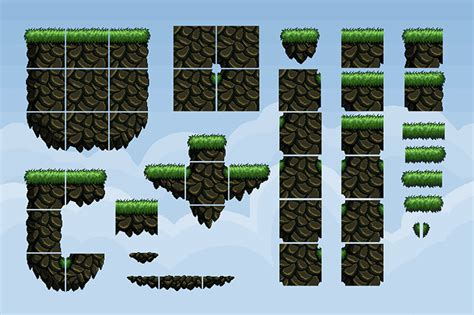 Forest Platformer 2d Tileset Pixel Art By Free Game Assets Gui Sprite