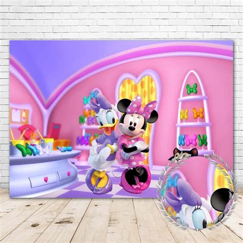 Buy Minnie Mouse And Daisy Bowtique Backdrop 7x5 Happy Birthday Minnie