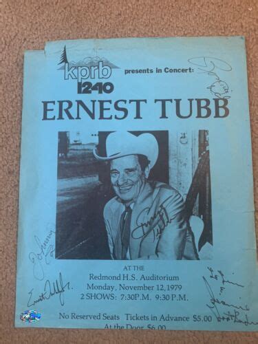 Grand Ole Opry Star Ernest Tubb Signed Concert Poster Psadna Ebay