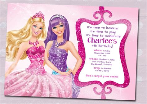 barbie birthday invitation template