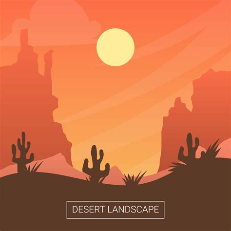 Flat Desert Landscape Vector Background 193933 Vector Art At Vecteezy