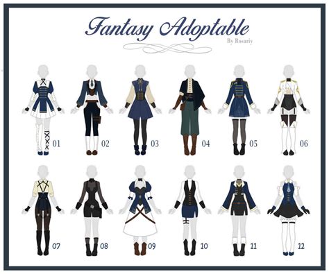 Closed Adoptable Fantasy Outfit 27 By Rosariy On Deviantart