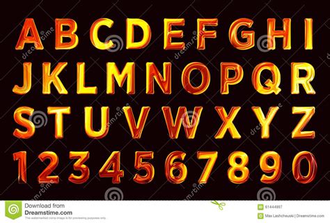 Crackling fire by david rakowski. Fire Font Set. Flame Alphabet Stock Illustration ...