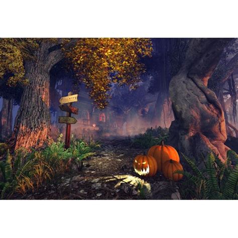 Duluda halloween misty woods backdrop spooky horror dark forest mist fog trees photography background party supply for pictures photoshoot event decoration banner 7x5ft hw53a. HelloDecor Polyester Fabric 7x5ft Halloween Spooky Forest ...