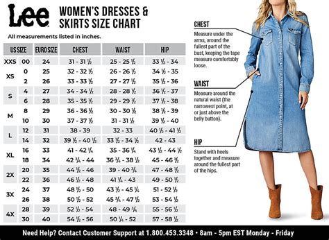 Womens Skirt Size Chart