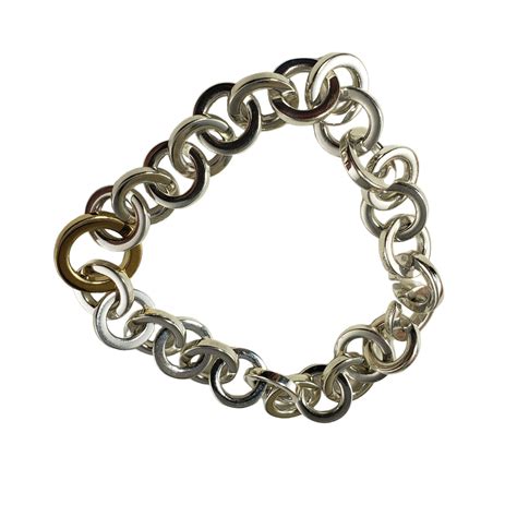 tiffany and co sterling silver and 18k yellow gold open circle link bracelet for sale at 1stdibs