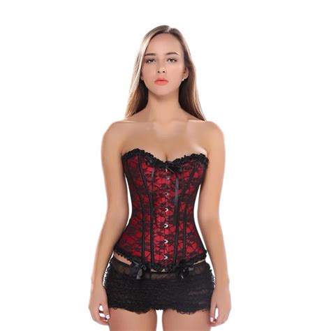 Satin Bone Lace Up Steampunk Corset Sexy Bustier Women Corselet Corset And Bustier Corset