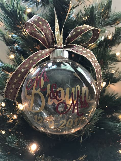 Personalized Wedding Ornament Etsy Bridal Ornaments Christmas