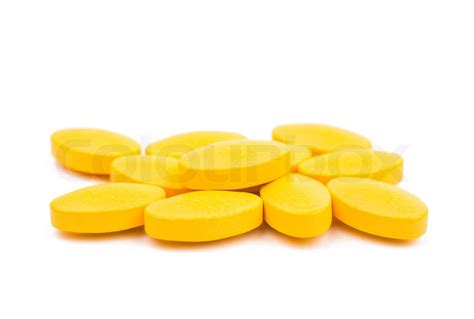 Yellow Pills Stock Image Colourbox