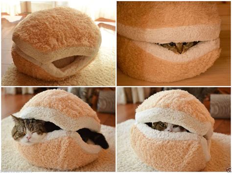 Small Hamburger Beds Soft Warm Pet Cat Dog Puppy Kitten