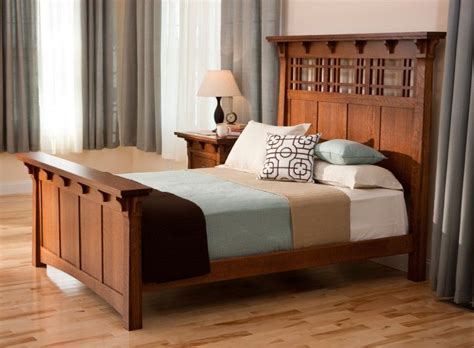 Mission oak ii queen storage bedroom set $1,499.00. craftsman bedroom design dark hardwood bed frame with ...