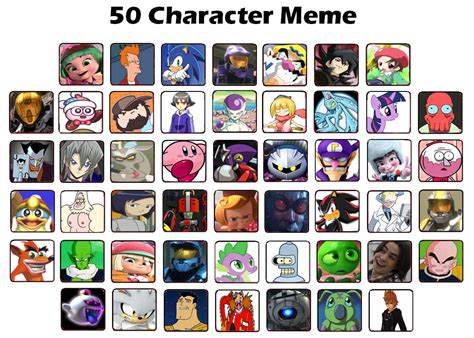 50 Character Meme By Pepperowned On Deviantart