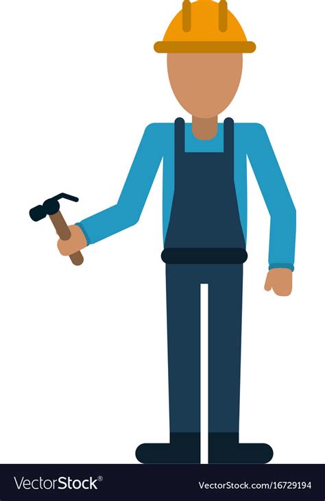 Construction Worker Contractor Avatar Icon Image Vector Image