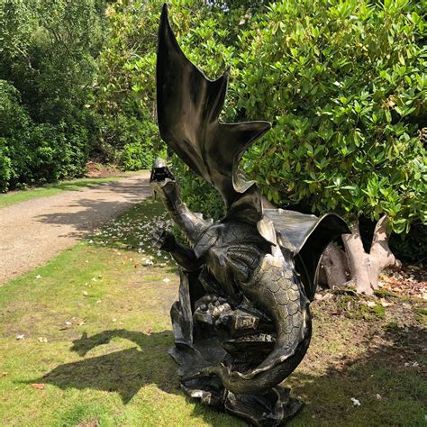 Mystical Dragon 232cm Bronze Metal Garden Statue