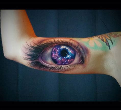 Galaxy Eye Realistic Arm Piece Best Tattoo Design Ideas