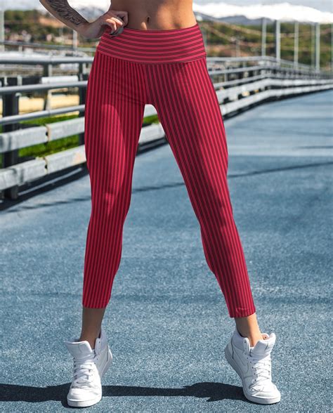 Classic Pinstripe Yoga Leggings Sporty Chimp Legging Workout Gear And More
