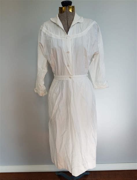 Vintage 1940s 1950s White Nurse Uniform