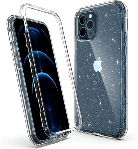 Ulak Case For Iphone 12 Pro Max 3 In 1 Clear Glitter Heavy Duty
