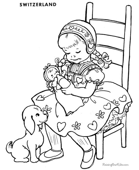 Kids Coloring Page Switzerland