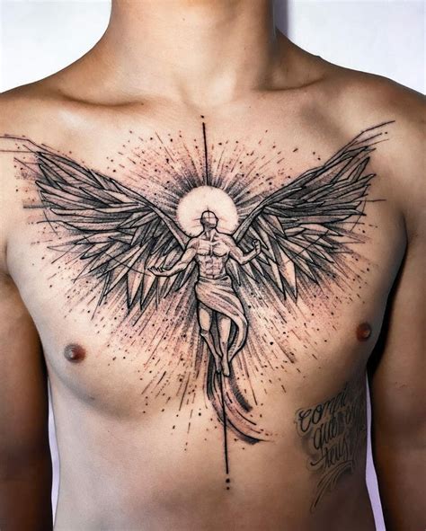Angel Chest Tattoo Designs