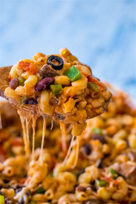 Cook the shelled pasta according to the directions on the box and drain. Cheesy Taco Pasta Bake - Sweet C's Designs