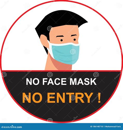 No Mask No Entry Rule Red Square Rubber Seal Stamp On Transparent
