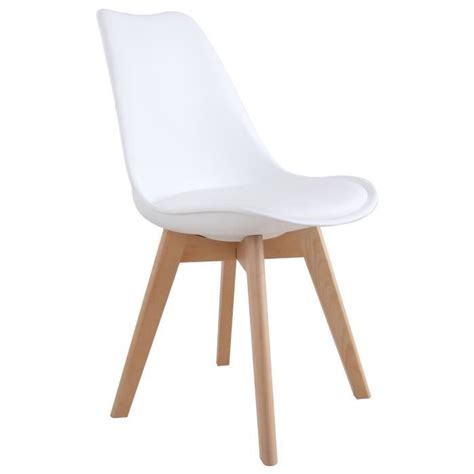 Chaise coloris blanc avec pied en bois  Achat / Vente chaise Blanc
