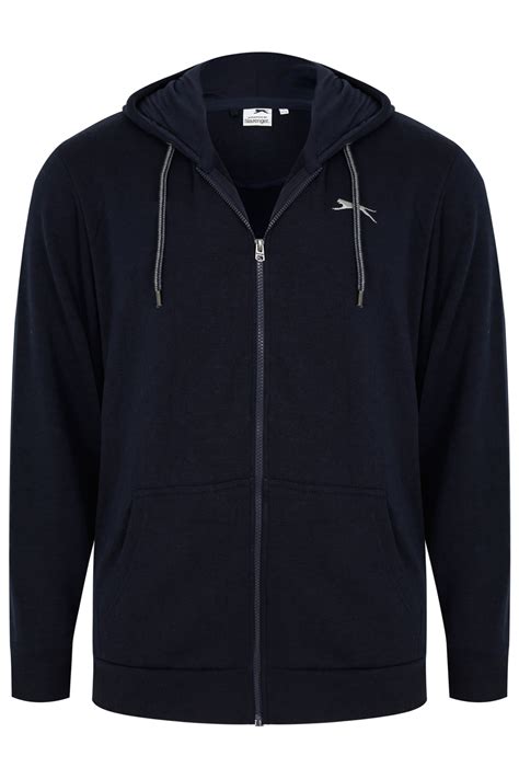 Slazenger Navy Zip Up Hoodie Size L Xl 2xl 3xl 4xl 5xl 6xl