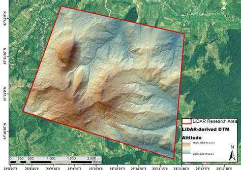 The Lidar Derived Digital Terrain Model Dtm Download Scientific