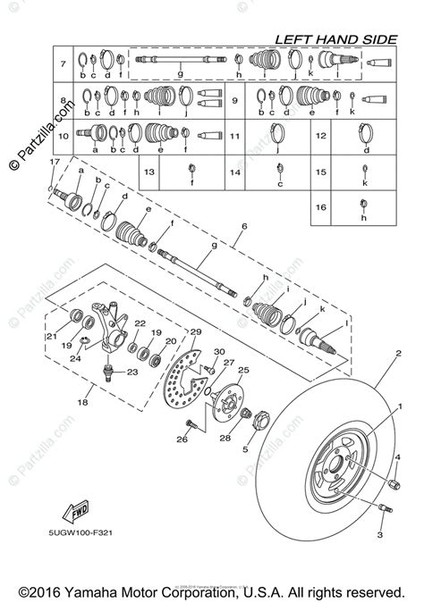 Yamaha Side By Side 2008 Oem Parts Diagram For Front Wheel