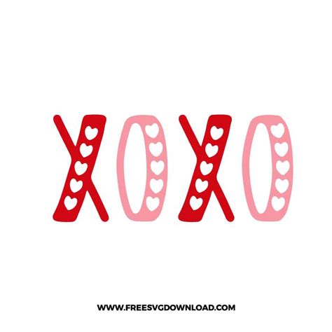 Xoxo Hearts Svg And Png Free Valentine Cut Files