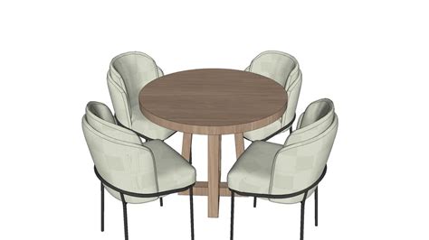 Round Table With Chairs 3d Warehouse