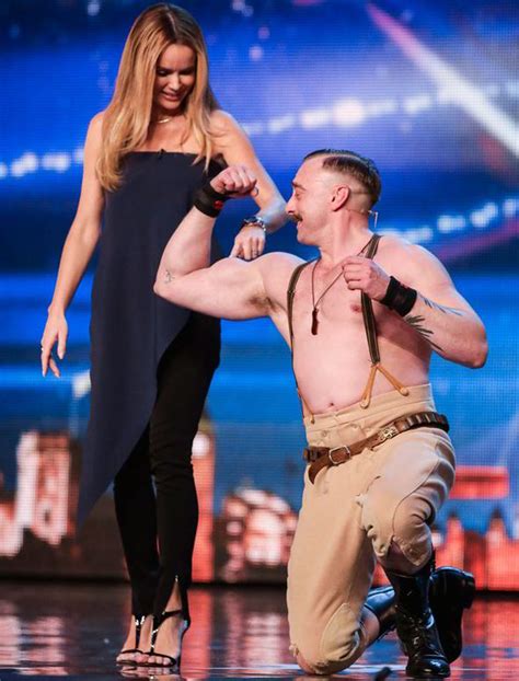 Amanda Holden Is Lifted High By Britains Got Talent Strongman Clench