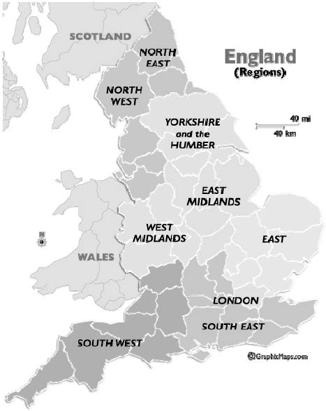 Map Of The Nine Regions Of England Download Scientific Diagram