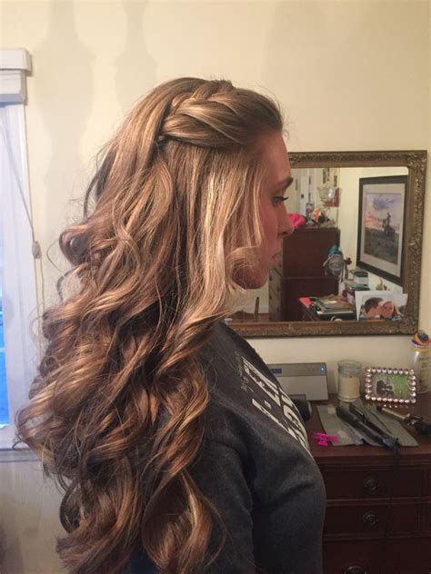 Loose Curls With A Braid By Me Really Long Hair Hairstyle Long Hair
