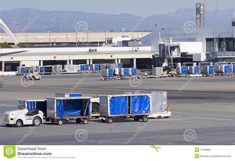 Cargo Carts In Airport Stock Photo Image Of Truck Transportation