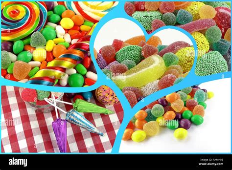 Candy Sweet Lolly Sugary Collage Photo Stock Photo Alamy