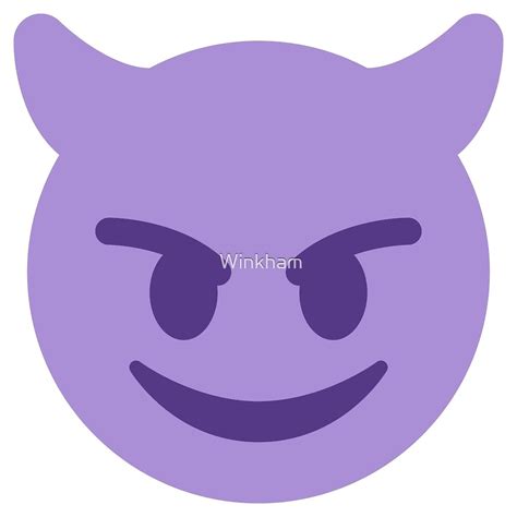 Purple Smiling Devil With Horns Emoji By Winkham Redbubble
