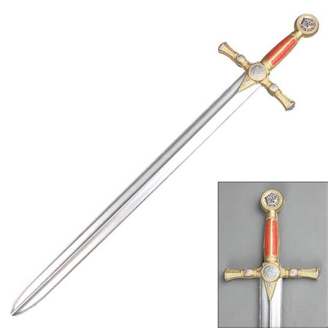 40 Classic Masonic Foam Sword With Metallic Chrome Blade