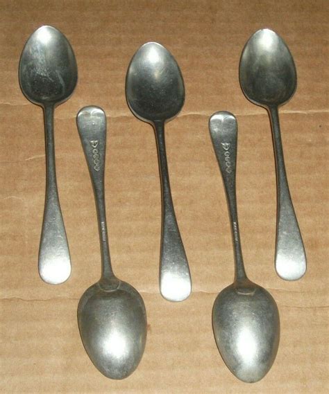 Antique Potosi Silver 5 Small Spoons Old English From Birmingham C