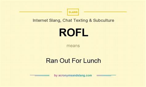 Rofl Ran Out For Lunch In Internet Slang Chat Texting And Subculture